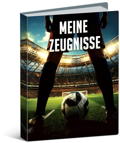 Zeugnismappe A4 mit 30 Hüllen - Geschenke zur Einschulung Schulanfang | Fußballmuster Dokumentenmappe A4 Sichtbuch Urkundenmappe Mappe mit Klarsichthüllen, Document Organizer für Zertifikate