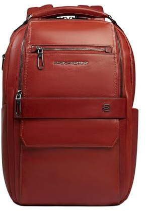 Piquadro Personalisierbarer Laptop-Rucksack 13 Mann Leder terracotta