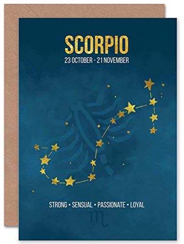 Wee Blue Coo BIRTHDAY CARD - ZODIAC STAR SIGN ASTROLOGY BLUE SCORPIO