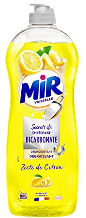 Mir Vaisselle Secrets de Cuisinier – Liquide Vaisselle – Bicarbonate & Zeste de Citron – 750 mL