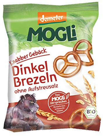 MOGLi Bio Demeter Dinkel Brezeln, ohne Aufstreu-Salz 10er Pack (10x 50 g)