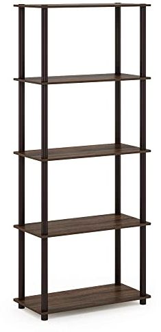 Furinno Turn-N-Tube 5-stufiges Mehrzweck-Regal-Präsentationsregal, Walnuss/Braun