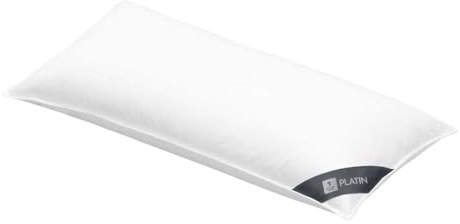 Spessarttraum Daunenkissen 40x80 cm Platin | 3-Kammer Kopfkissen | 100% Gänsedaunen Füllung (Außenkammer)| Allergiker geeignet (Nomite) | Oeko-TEX | Made in Germany | weiß