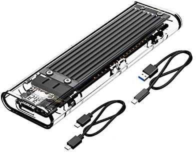 ORICO NVME Boîtier SSD M.2 Type-C USB3.1 Gen2 10Gbps Transparent Externe Adaptateurs et Boîtiers pour Disque Dur 2280 PCI-E M2 M-Key SSD,USB Type C Convertisseur Case avec C to C & C to A câble(Noir)