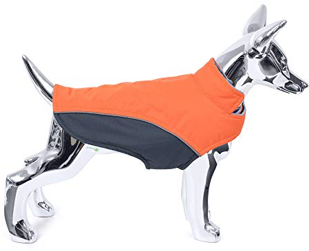 Mile High Life | wasserdichte warme Hundejacke | Kleine Hundejacke Einfacher Verschluss | Welpenmantel Reflektierende Streifen für Nachtspaziergang(Orange, XXS)