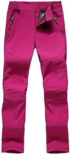 FLYGAGA Damen Outdoorhose Softshellhose Wanderhose Gefüttert Fleece atmungsaktiv Warm Wasserdicht Winddicht Winterhose Skihose Berghose Funktionshose Trekkinghose Funktionshose Herbst Winter