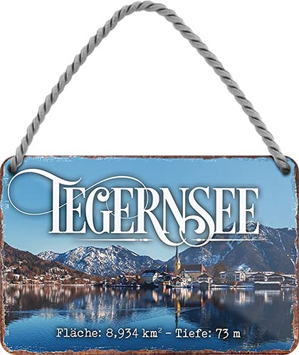 schilderkreis24 Blechschilder Kollektion 18x12cm Beliebte Urlaubsorte: (Tegernsee)