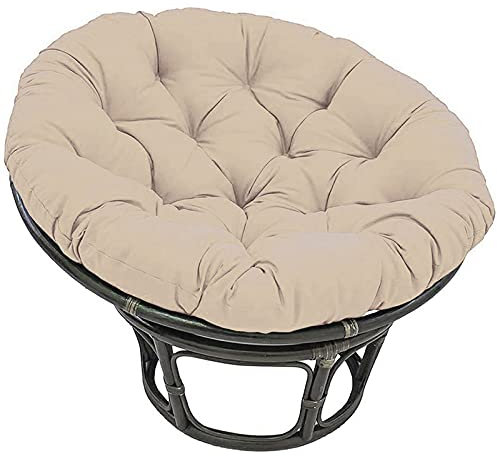 TDHLW Papasan-Stuhlkissen, Bodenkissen für den Außenbereich, Papasan-Kissen, Hängekorb, Stuhlkissen, rund, Rattan-Stuhlkissen, weich, dick, Hängematten-Schaukelkissen, Beige,70x70cm