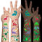 Awinmay Dino Tattoo Kinder - 12 Blätter Leuchtendes Dinosaurier Temporäre Tattoo Aufkleber für Jungen Mädchen,Gesicht Make-up gefälschte Tattoos Urlaub Party Supplies Kindergeburtstag Gastgeschenke