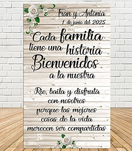 Tu Fiesta Mola Mazo Cartel Bienvenida de Boda Madera 60x100m |Bienvenida a los Invitados| Divertido y económico|Detalle de Boda|Decorado Bodas| Personalizable