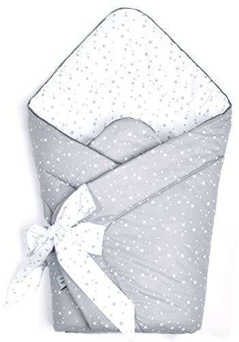 Pepi - Baby Pucksack - Baby Pucktuch 75×75 cm - Pucksack Baby Sommer - Baby Pucksack Winter - Pucksack für Neugeborene - Pucktuch Baby - Baby Kleidung - Einschlagdecke - Grey Galaxy Ohne Velvet