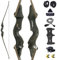 OBTOUTDOOR Black Hunter 60 Zoll Bogenschießen Takedown Langbogen 20-60lbs Rechtshand Holzbogengriff Jagdbogen für Erwachsene Sportbogen Bogensportler (35LBS)