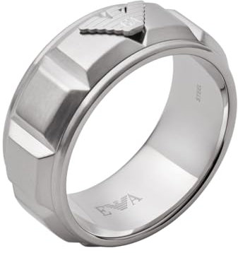 Emporio Armani Ring Für Männer Sentimental, Länge: 25mm, Höhe: 9.5mm, Breite: 25mm Silberner Edelstahlring, EGS2908040