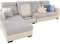 SHANNA Sofa Überzug Stretch, Couch Sofabezug 1 2 3 Sitzer L Form Ecksofa, Sofa Cover Sitzkissenbezug Sofaüberwürfe rutschfest Möbelschutz mit Elastischem Boden,Weben Hellgrau Chaise Abdeckung