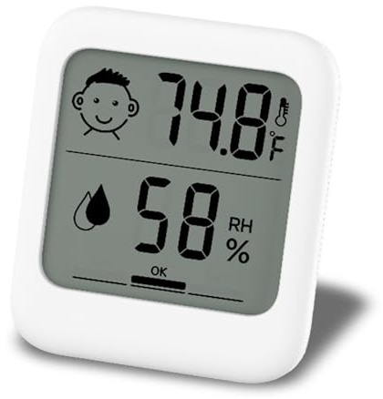 HATUSOKU Digital Thermometer and Hygrometer with Comfort Face Display, Hygrometer, Stand, Magnet, Hanging, Simple, Infectious Disease Prevention, Heat Stroke Prevention (Simple, No Clock)