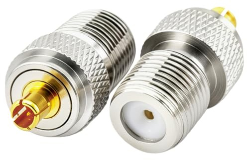 Fohevers 2 Pcs MCX Male to F Type Female Coaxial RF Adapter Connector Gold Plated for DAB Aerial Antenna Wireless WiFi Router Wlan Lan GPS