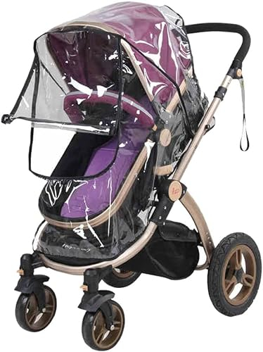 YJZQ Universal Regenschutz für Kinderwagen Staubhülle für Buggy und Sportwagen Falrbar Leicht Ungiftiger Regenverdeck Transparent Regen Abdeckung Staubschutz Einfache Montage-Schadstofffrei