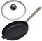 Eurolux Aluguss-Pfanne Set Induktion & Deckel Ø 28 cm (Edelstahlrand) - große runde Flachrandpfanne 5 cm - Gastro Bratpfanne mit Beschichtung - Made in Germany