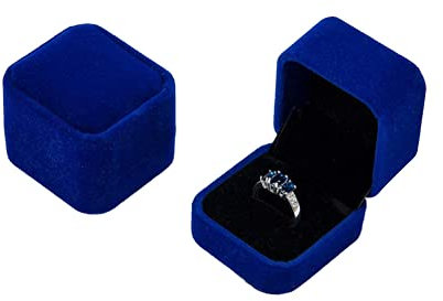 Ringetui Schmuckkoffer Ringhalter Ring Ohrringe Display Antrag Ring Aufbewahrung Schmuckbox Samt (dunkelblau), Andere Edelsteine