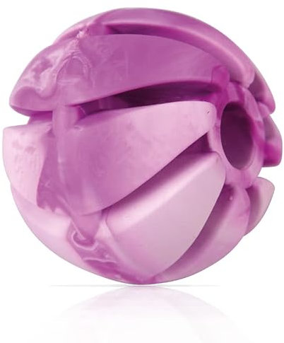 Bestlivings Hundespielball (Lila) Ø7cm, 3er Pack Spielball (100% TPE) Snackball, Zahnpflege, Hundespielzeug Wurfspielzeug, Spiralball für Hunde
