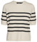 VERO MODA Vmsaba GA Noos Plain SS O-Neck Pull Sweater, Bouleau/Rayures : Noir, L Femme