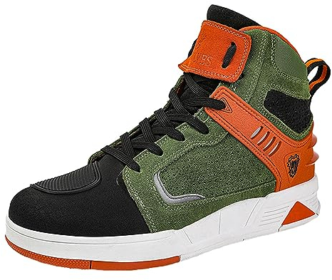 ZHENSI Scarpe da Moto Stivali da Moto da Strada da Uomo Cerniera Laterale Traspirante Antiscivolo con Supporto per Caviglia Moda Motocross Riding,Verde,46 EU