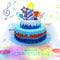Lerelin 3D PopUp Geburtstagskarte Musikalische Grußkarte，Musikalische Geburtstagskarten mit Licht und Musik Blasbaren LED-Licht Kerze und Spielen Happy Birthday Musik für Kinder Männer und Frauen
