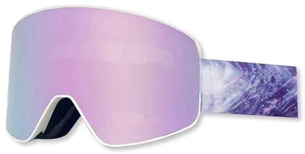 OLYSPM Skibrille,Motocross Brille,Magnetische Ski Brille mit Doppelschichtiger Linse für Herren und Damen,Zylindrische Skibrillen für Bessere Passform für Skifahren,Snowboarden,Radfahren