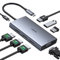 Station d'accueil USB C double écran 2 HDMI, 8 en 1 pour ordinateur portable, avec deux HDMI, Displayport, VGA, PD, 3 ports USB, adaptateur multiport USB-C pour HP/Thinkpad/Surface