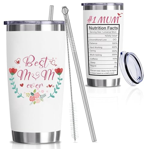 71Nmly Travel Mugs,600ml Tumbler Stainless Steel for Mum Mothers Day Gifts Reusable Coffee Cup Tumbler with Straw and Lid Mum Birthday Christmas Gifts for Mom Double Wall Vacuum Insulated Thermal Mug