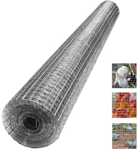 Yqyc Grillage Anti Rongeur, Rouleau de Treillis Métallique Soudé Galvanisé, Filet de Grillage Carré pour Poulet, Panneaux de Treillis Soudés Galvanisés à Chaud pour Jardin Extérieur (Size : 25mm Hole
