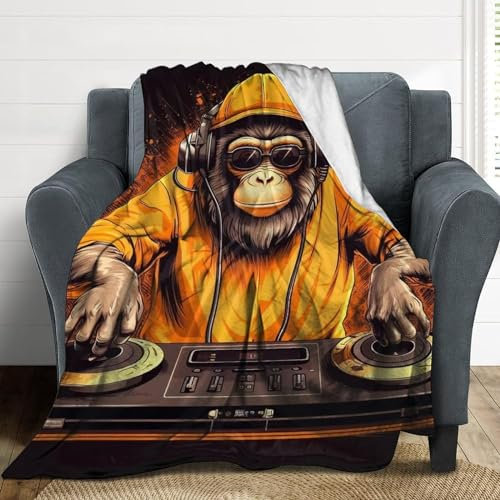 Kuscheldecke 130x150 AFFE Decke, Hip Hop Fleecedecke Flauschig, Flanell Warm Decken, Sofadecke Wohndecke Weiche Sofa üBerwurfdecke, Winterdecke Kinder Blanket Fuer Sofa Couch