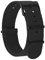 BISONSTRAP Nylon Uhrenarmband für Herren, Einteilige Militär Armband, 22mm, Schwarz (Schwarze Schnalle)