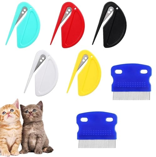 PRVCFZ 7Pcs Pet Grooming Tool, Cat Dog Knotting Comb, Plastic, Small, Pet Owners (Cats & Dogs)