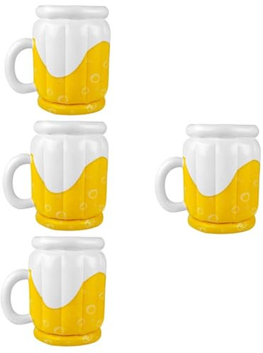 Cabilock 4 Stück Aufblasbarer Bier-eiskübel Tragbares Bad Großer Aufblasbarer Pool Außenpools Aufblasbare Wanne Aufblasbarer Bierkrug Freibad Draussen Aufblasbarer Getränkeeimer Tasse Pvc