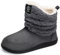 JEBUKTXE Hausstiefel Herren Warm Plüsch Gefüttert Hausschuhe Damen Winter Fell Hüttenschuhe Geschlossen Rutschfest Hüttenstiefel Pantoffeln Grau Größe 42 43