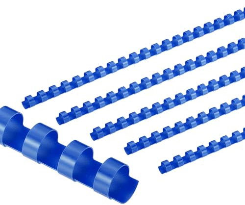 PATIKIL 12mm (1/2) Peignes de Reliure en Plastique, 100 Pièces 21 Anneaux Peignes de Reliure 90 Feuilles Capacité Format Lettre pour Relier des Feuilles de Papier, Bleu