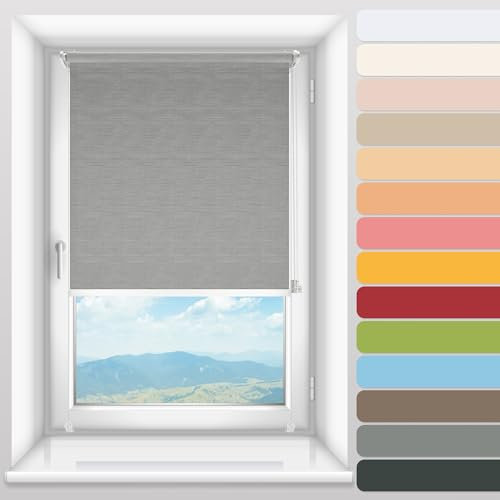 Concept Blinds® Custom Roller Shades - Effortless Installation - No Drilling Needed – Perfect for Windows and Doors – Translucent Roller Blinds (Width from 30 cm to 100 cm)
