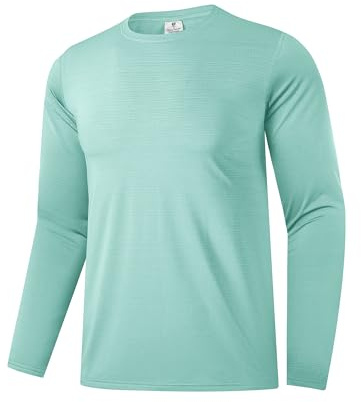 Herren UPF 30+ Performance Langarm T-Shirt Feuchtigkeitstransportierende Shirts