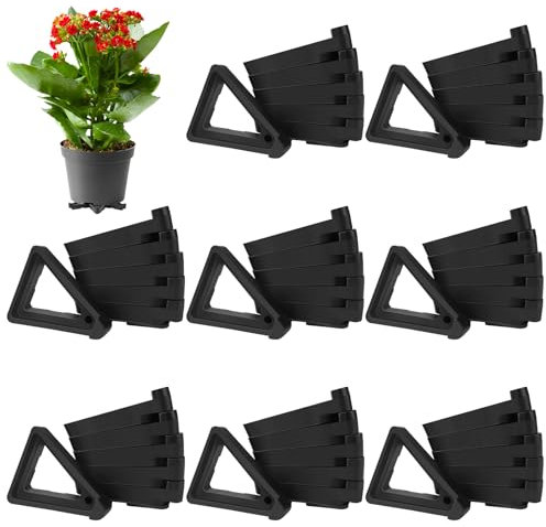 Meng Jiaran 48 Pcs Invisible Triangular Pot Feet Breathable Plastic 3.5cm Plant Stand Risers Prevent Rot Pots Toes for Small Large Pots Indoor Outdoor