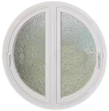 XLIHAWY Ventana con Marco Aluminio Ventanas Guillotina Doble, Gira 90° Ambos Lados Ventana Abatible, Montaje Al RAS Ventana Vidrio Redonda con Manija(Blanco,110CM)