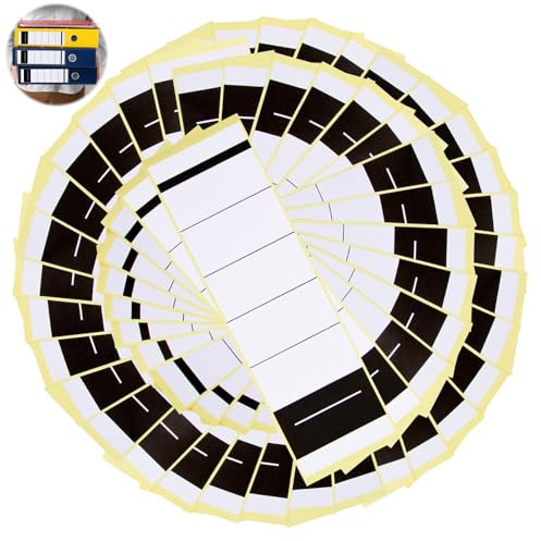 50 Stück Selbstklebende Ordner Etiketten für Ordnerrücken 5,4 x 19 cm, Weiße Aufkleber für 8 cm breite Ordner, Ordner Rückenschilder, für Büro, Schule, und Archivierung