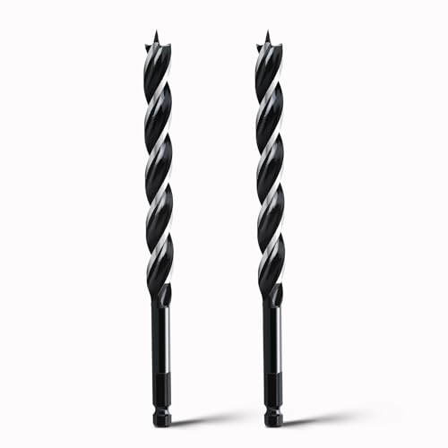hsawbit Wood Drill Bits, 2pcs x 16mm x 230mm Auger Drill Bit Extra Long | Hex Shank Big Drill Bits Wood Plastic, Drywall Woodworking Large Hole Drill Bit