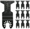 LANAFAY 10Pcs 45mm Wide Coarse Oscillating Multi Tool Blades, Double-Row Teeth Multitool Blade, Wood Cutter Saw Blades Set, Japanese Tooth Oscillating Saw Blades for Wood Metal Plastic Nails Cutting