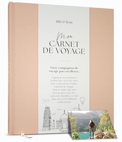 Carnet de Voyage à Remplir & Journal de Voyage | Cahier de Voyage & Livre de Souvenirs | Carnet de Voyage Adulte & Bucket List pour Femmes, Hommes & Couples | Travel Journal | 16 Voyages (Crème)
