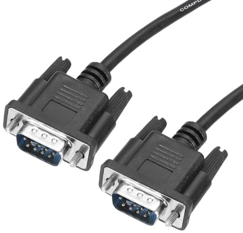 QUARKZMAN 1,6 ft DB9 RS232 Seriell Kabel, Gerade RS 232 Stecker auf Stecker 9 Pin Verlängerungskabel für Datenkommunikation, Schwarz