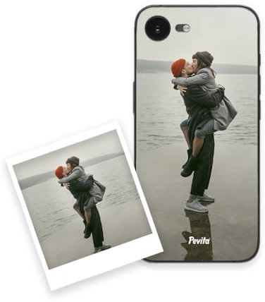 P Pevita iPhone 16e Hülle personalisiert mit Foto. Handyhülle aus Silikon selbst gestalten iPhone 16e. Geschenke personalisiert für Frauen, Kinder,Valentinstag, Weihnachten