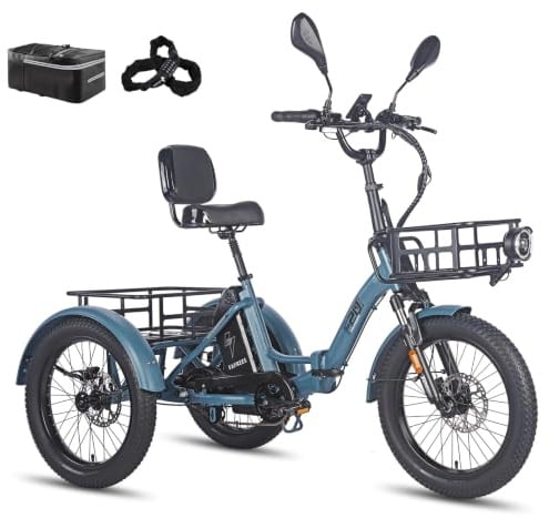 Fafrees Elektro Dreirad, E-Bike Klapprad 48V 23.45Ah Akku, E-Bike Dreirad für Erwachsene 20 * 3.0 Zoll, Hydraulischer Bremsstarter, F20 Mate
