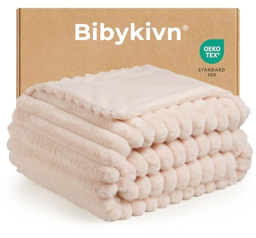 Bibykivn Kuscheldecke 160x200 cm, Kaninchen Plüsch Decke, Super Soft Wohndecke, Flausige Couchdecke Warme Überwurfdecke Sofadecke für Sofa Schlafzimmer Büro