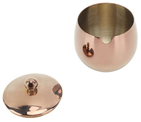 Ausla Stainless Steel Sugar Bowl with Lid, Rose Gold, Dishwasher Safe, Modern Design